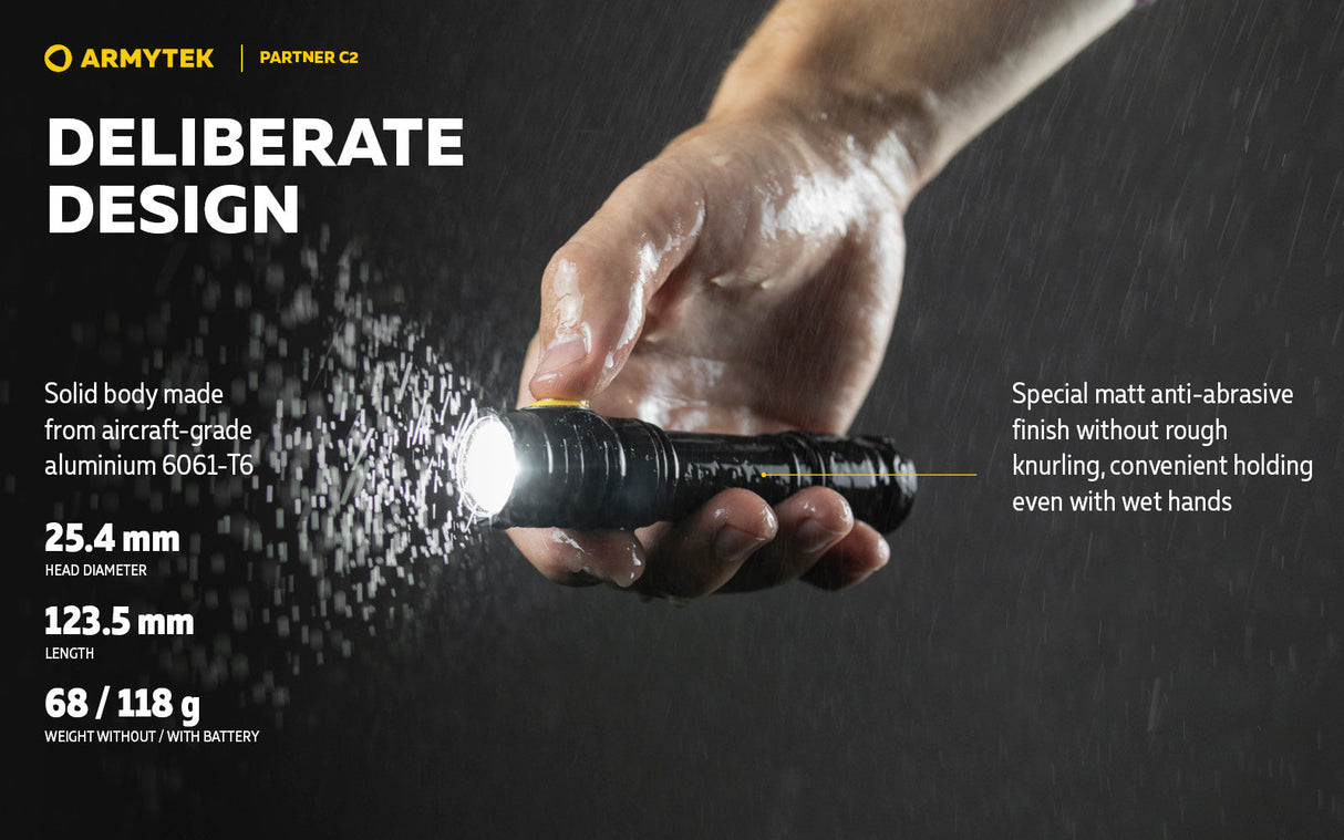 Armytek Partner C2 EDC Rechargeable LED Torch