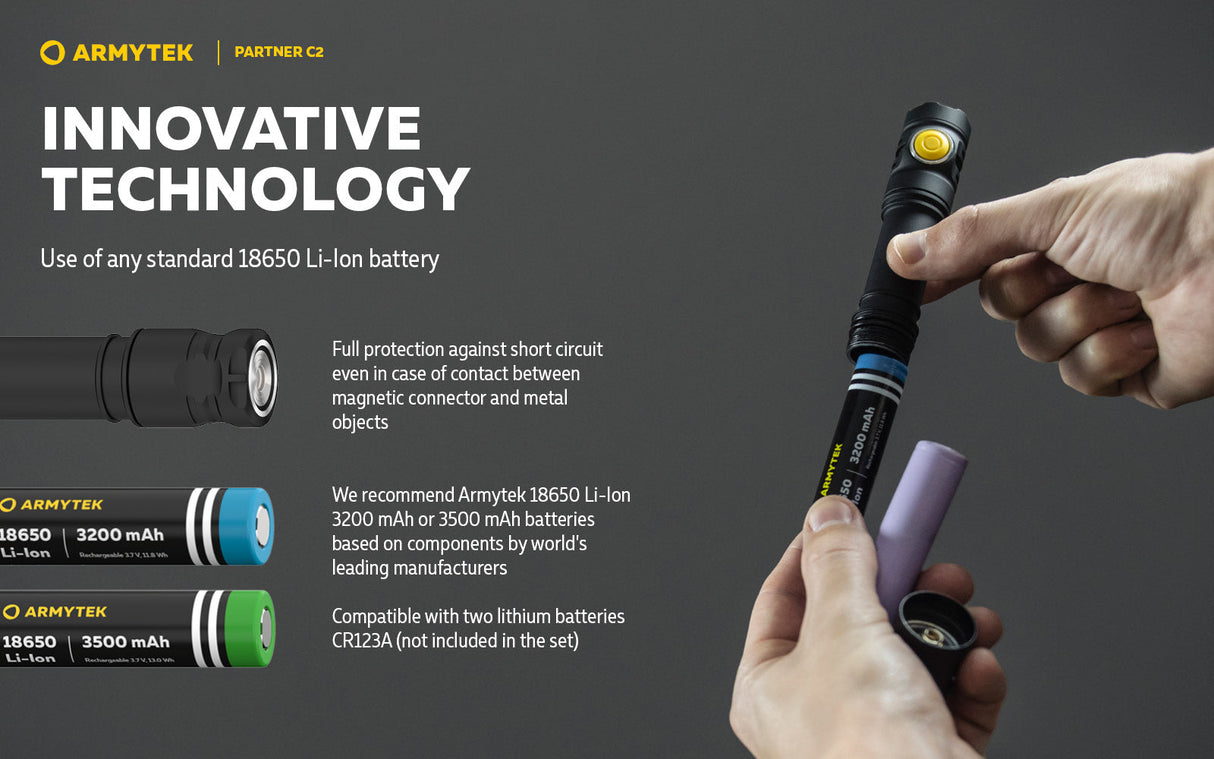 Armytek Partner C2 EDC Rechargeable LED Torch