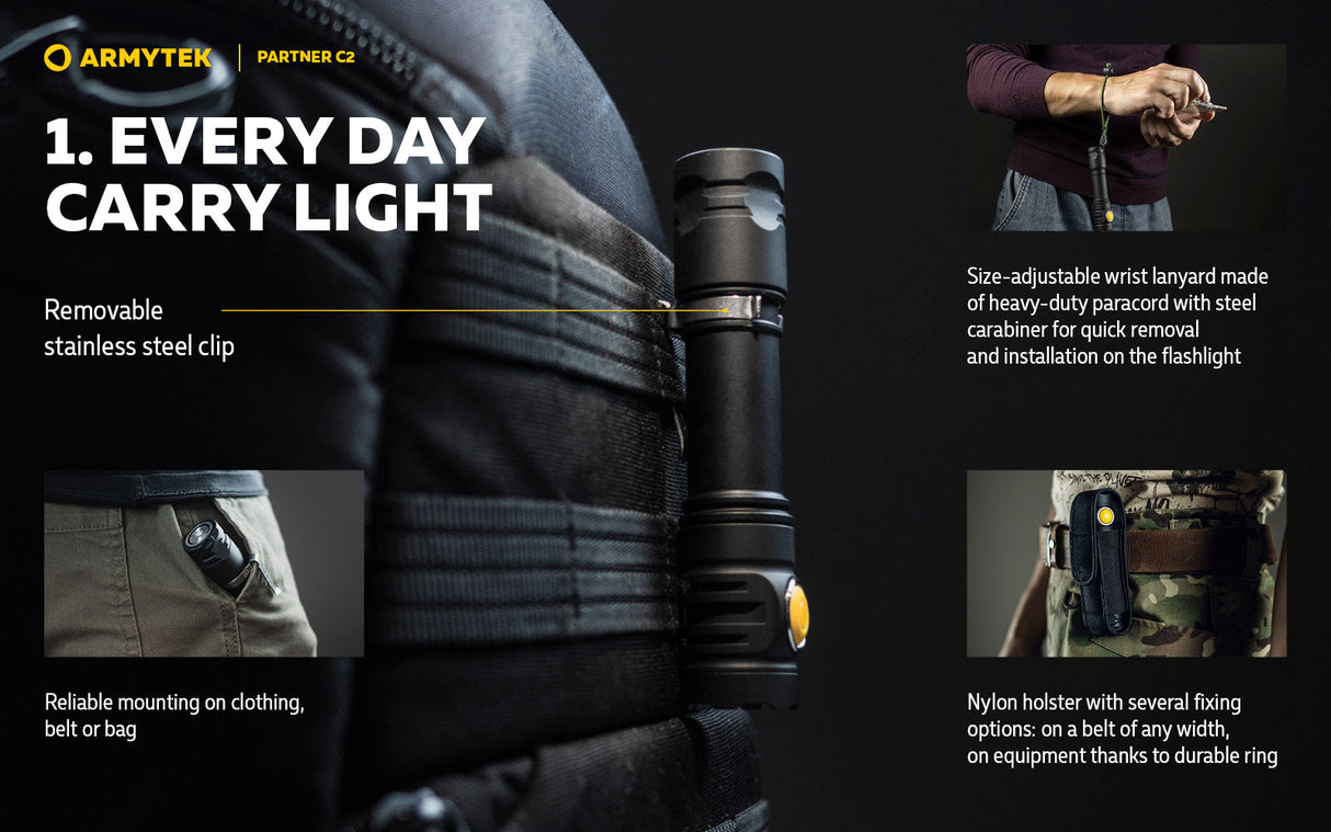 Armytek Partner C2 EDC Rechargeable LED Torch
