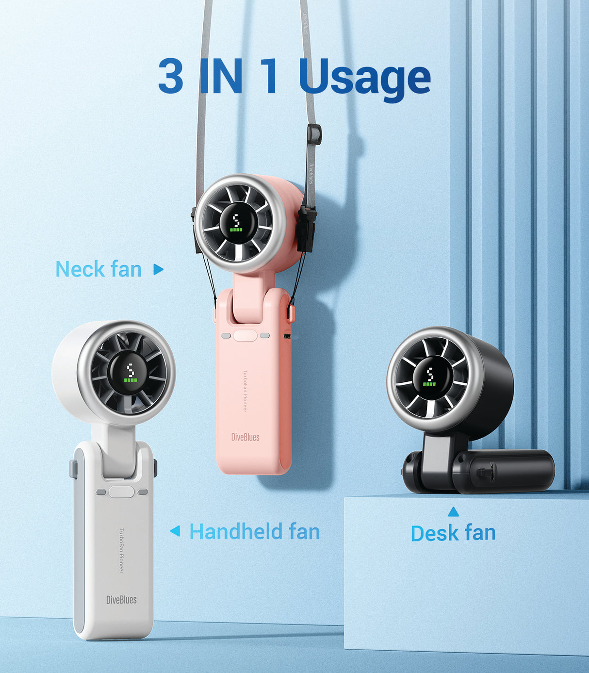 DiveBlues JetForce Portable Handheld Turbo Fan