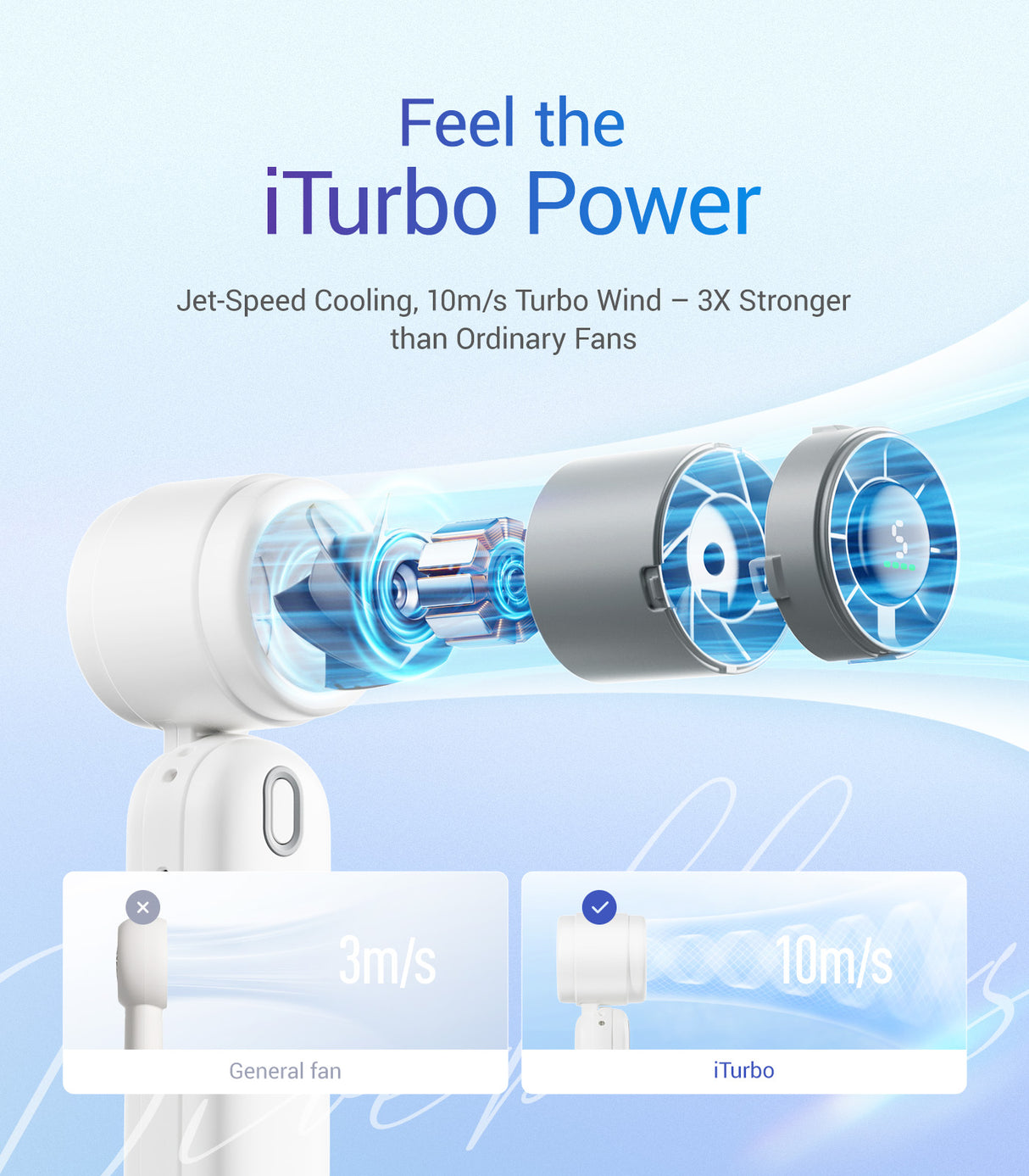 DiveBlues iTurbo Portable Handheld Turbo Fan