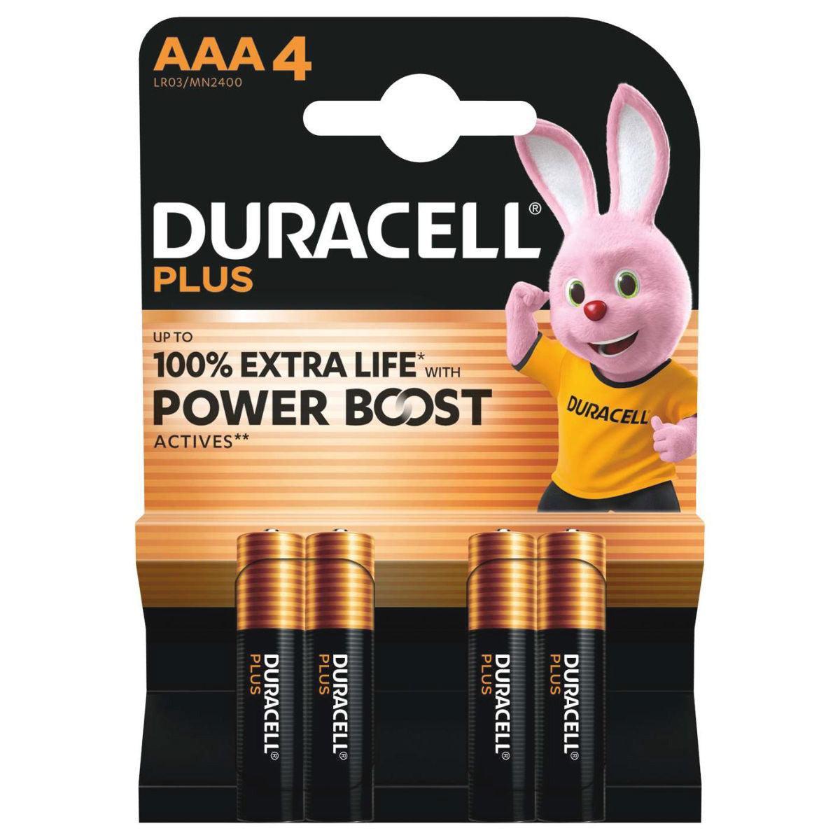 Duracell AAA Plus Power With Power Boost Actives (Pack of 4)