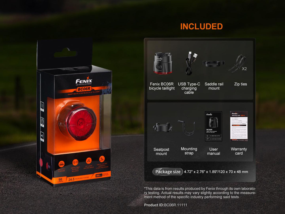 Fenix BC06R Rechargeable Rear Red LED Bike Light
