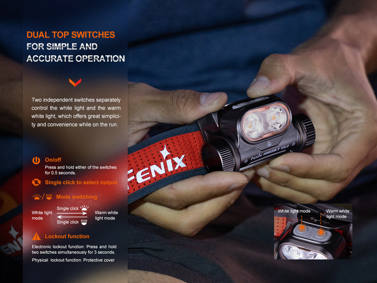 Fenix HM65R-T V2.0 Trail Running Rechargeable LED Head Torch