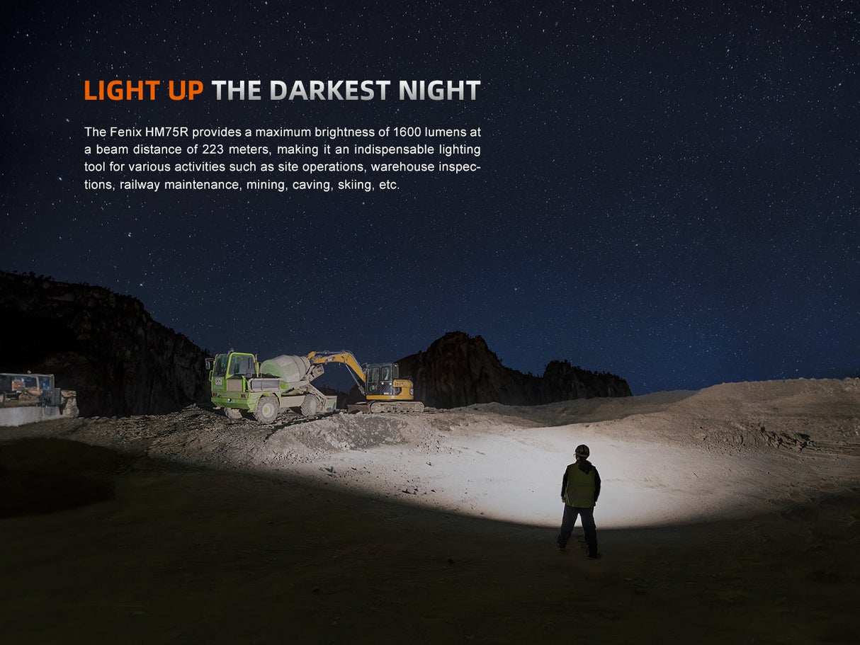 Fenix HM75R SE Industrial Head Torch (without battery extender)