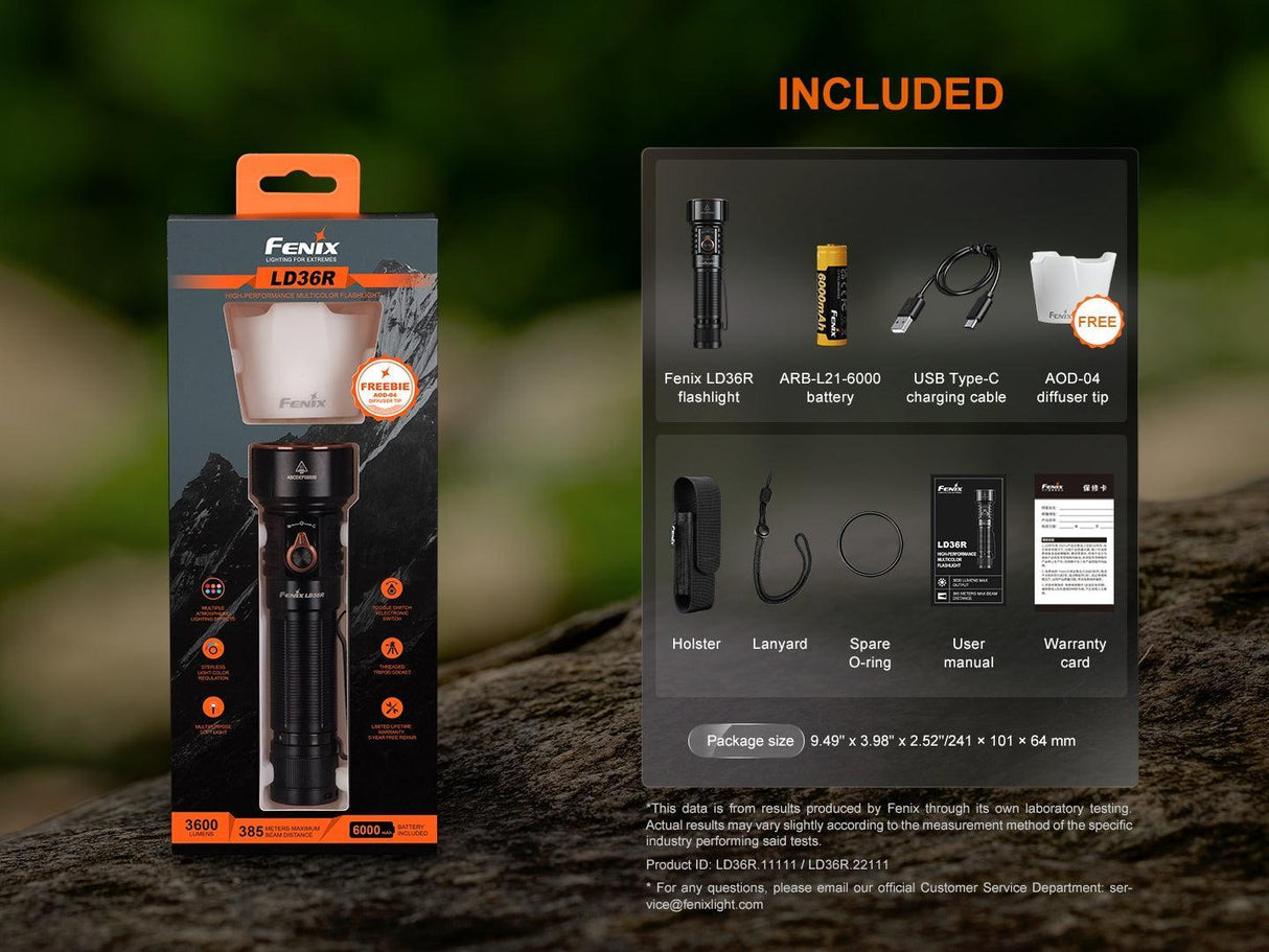 Fenix LD36R Multi-Colour Rechargeable LED Torch