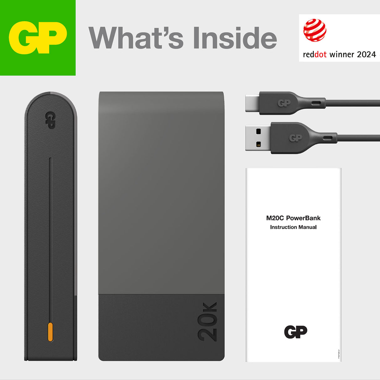 GP M2+ Series M20C 20000 mAh Power Bank