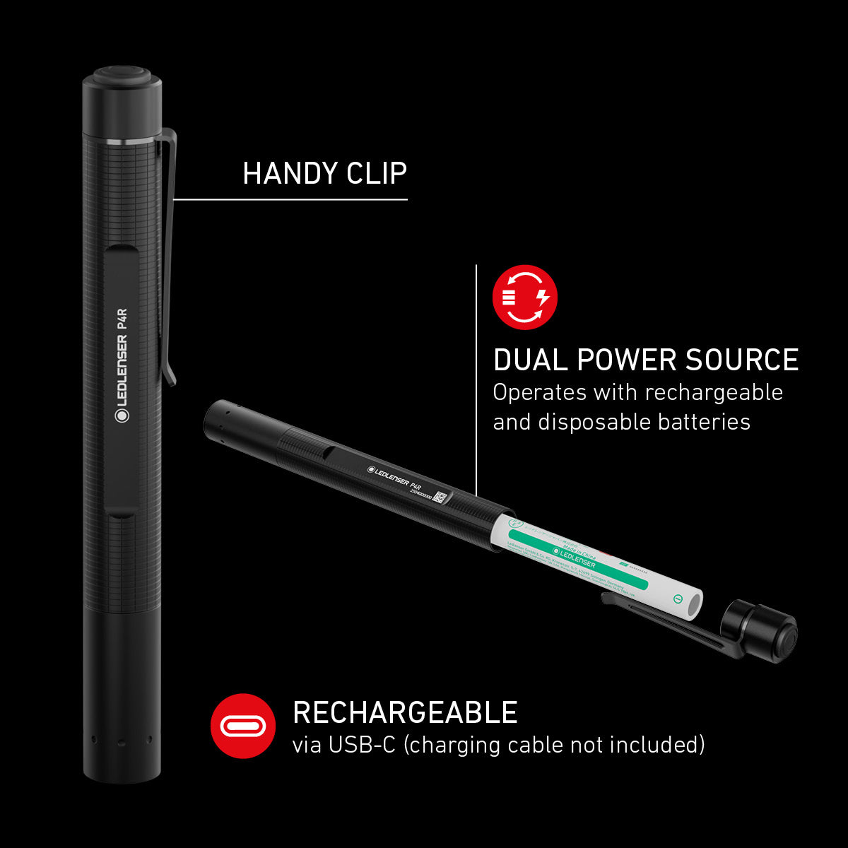 Ledlenser P4R LED Torch With USB-C Rechargeable Battery (2025 P-SERIES)