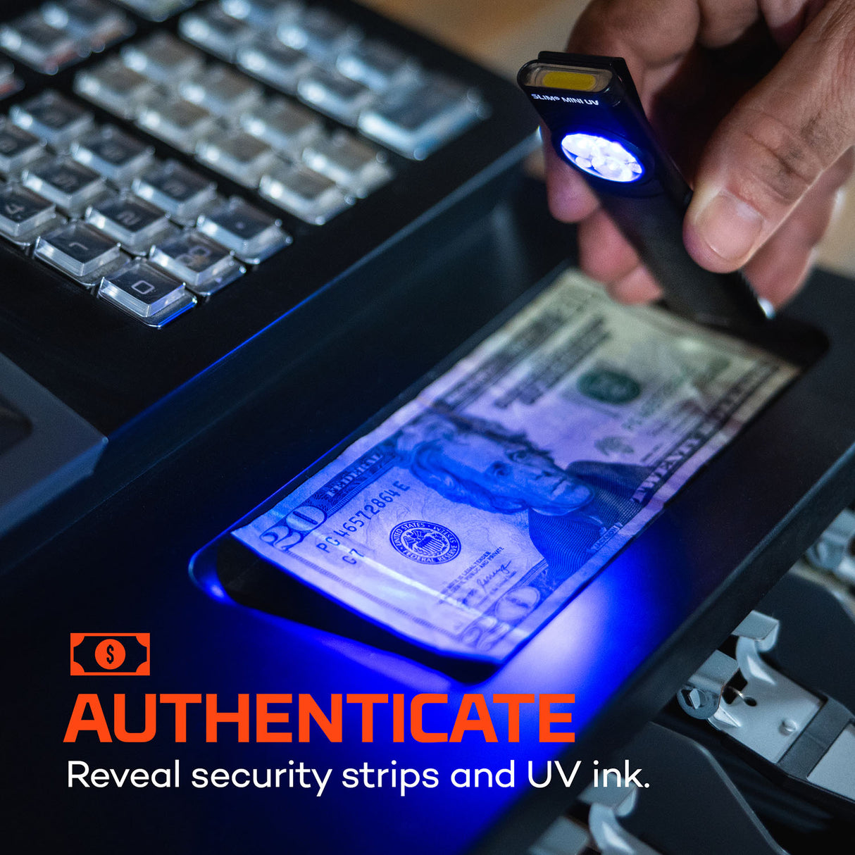 NEBO Slim Mini UV & White Light Rechargeable LED Pocket Work Light