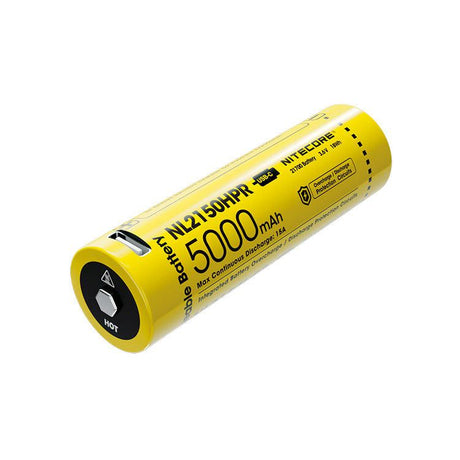 Nitecore 21700 USB-C Rechargeable 5000 mAh 15 A High Discharge Lithium-ion Protected Battery (NL2150HPR)