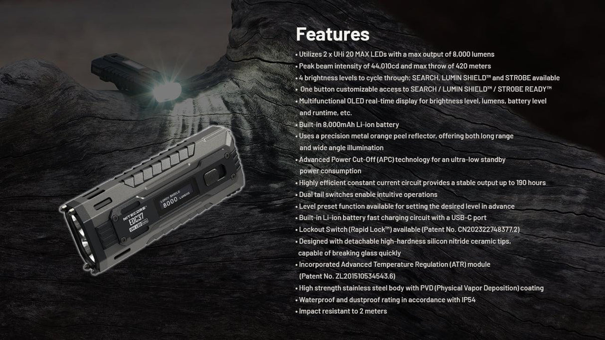 Nitecore EDC37 Rechargeable LED Torch
