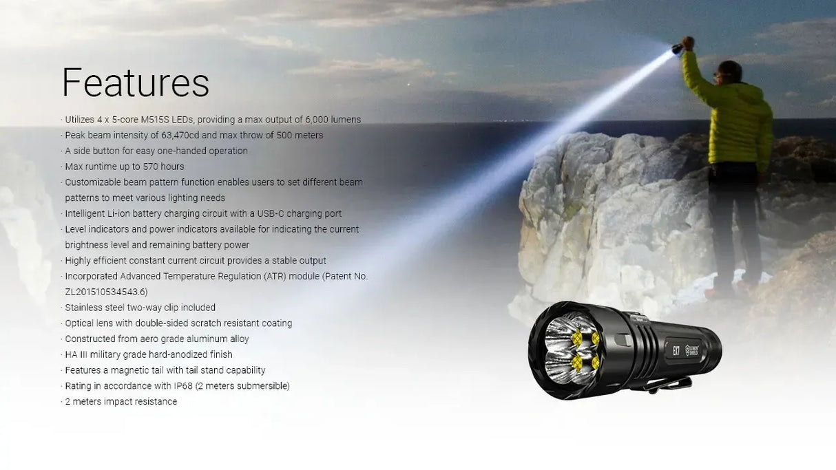 Nitecore EX7 Rechargeable LED Torch