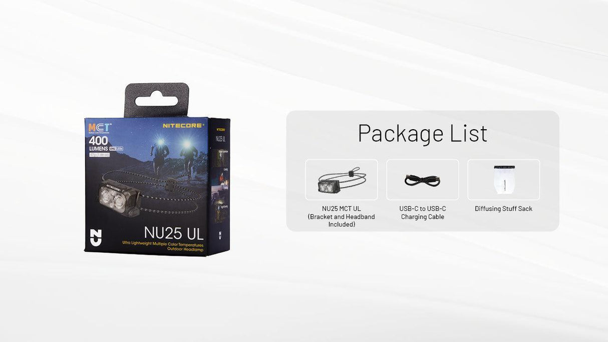 Nitecore NU25 MCT UL Rechargeable LED Head Torch