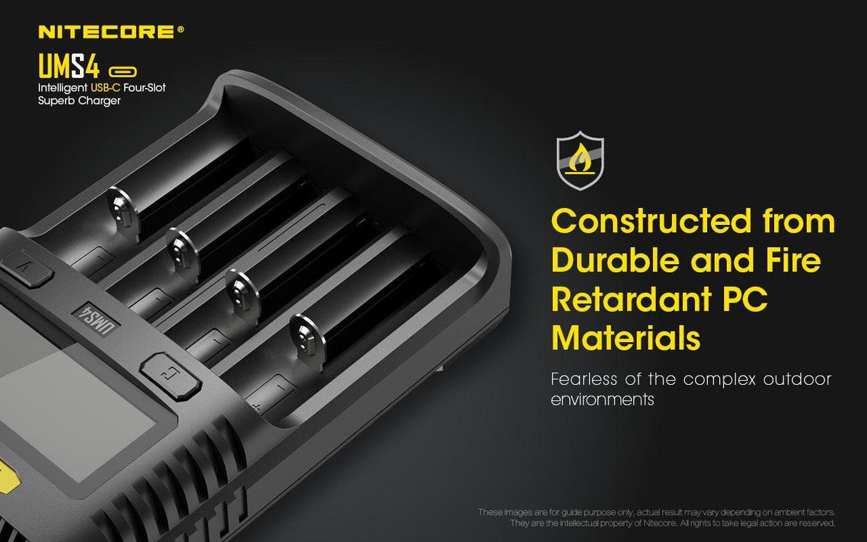 Nitecore UMS4 Four Bay USB-C Li-ion/NiMh Battery Charger