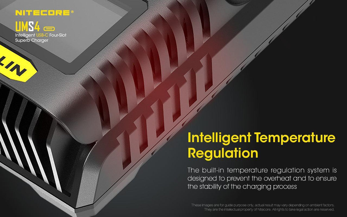 Nitecore UMS4 Four Bay USB-C Li-ion/NiMh Battery Charger