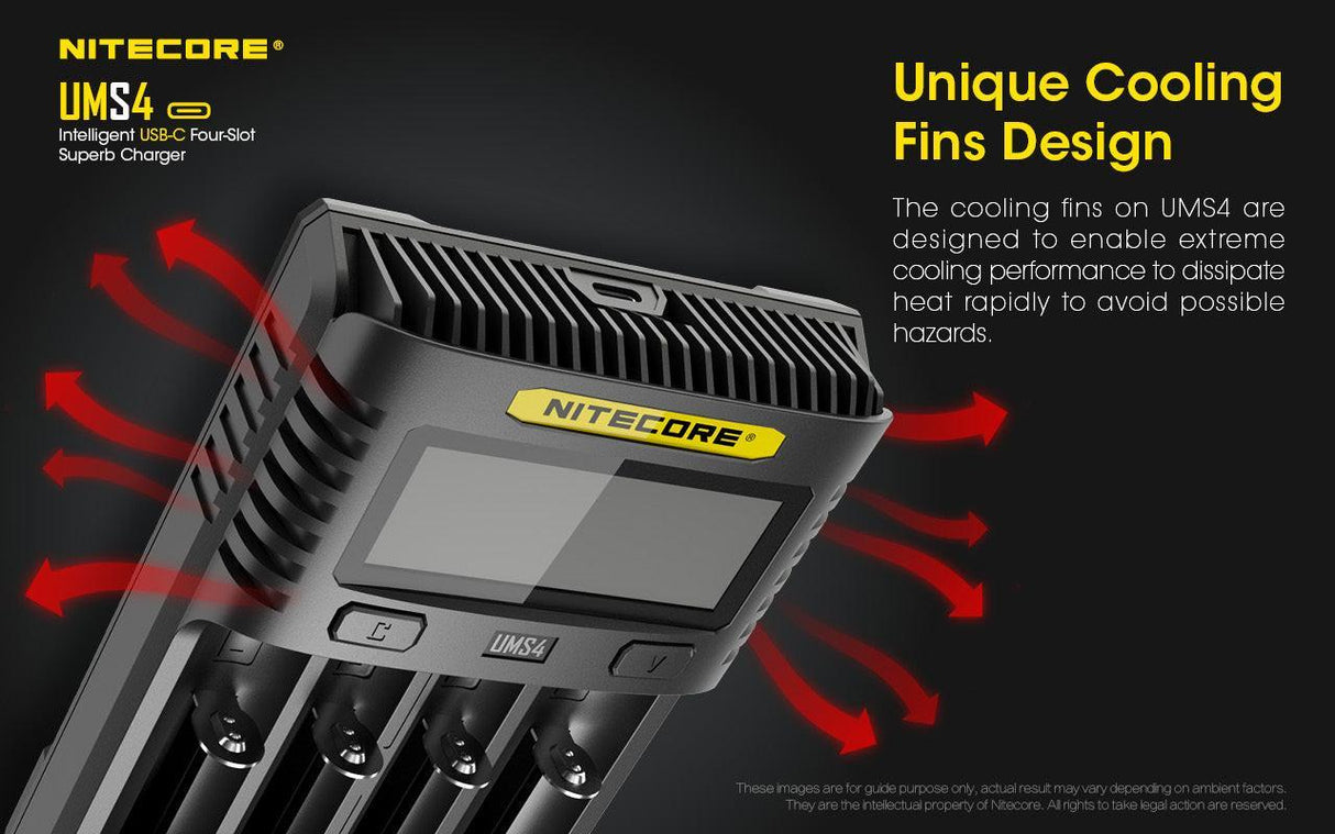 Nitecore UMS4 Four Bay USB-C Li-ion/NiMh Battery Charger
