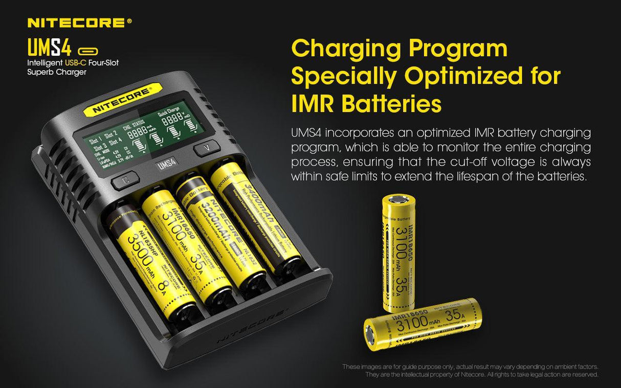 Nitecore UMS4 Four Bay USB-C Li-ion/NiMh Battery Charger
