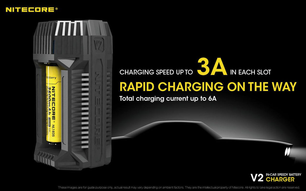 Nitecore V2 Dual Bay In-Car Speedy Li-ion Charger
