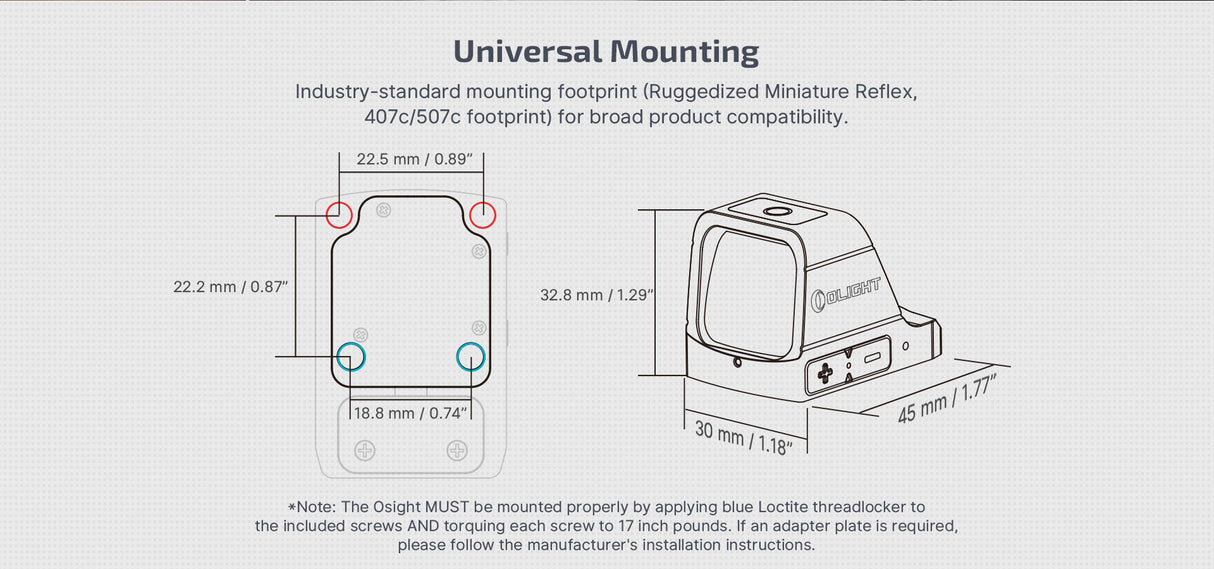 Olight OSight 3 MOA Dot with Magnetic Charging Cover