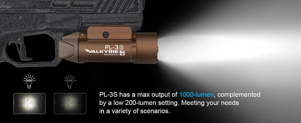 Olight PL-3S Valkyrie Rail Mountable LED Torch