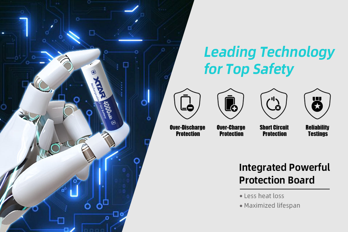 Xtar 18650 3.6 V, 4000 mAh Li-ion Protected Battery