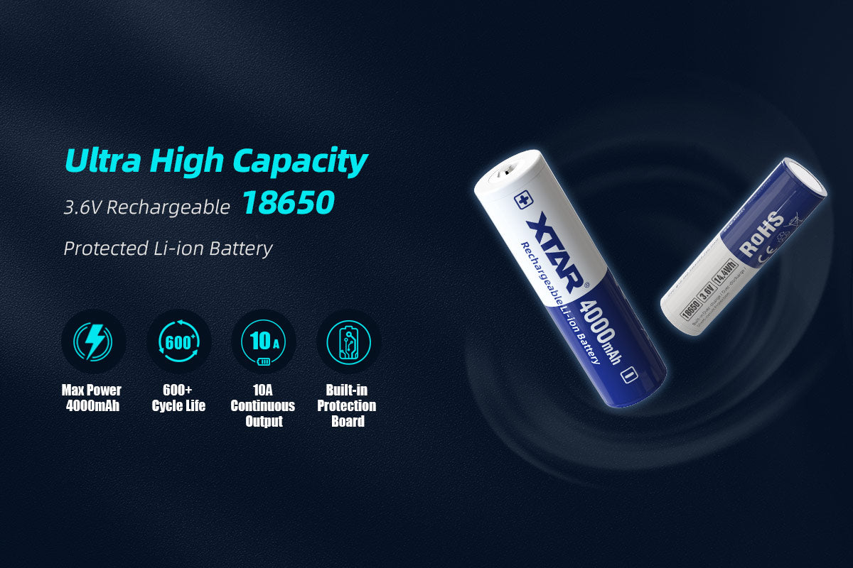 Xtar 18650 3.6 V, 4000 mAh Li-ion Protected Battery