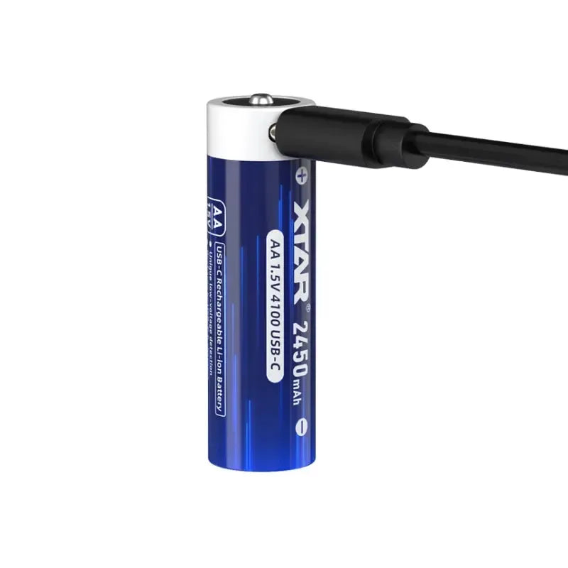 Xtar AA 1.5 V, 2450 mAh USB-C Rechargeable Lithium-ion Protected Battery (4 Pack)