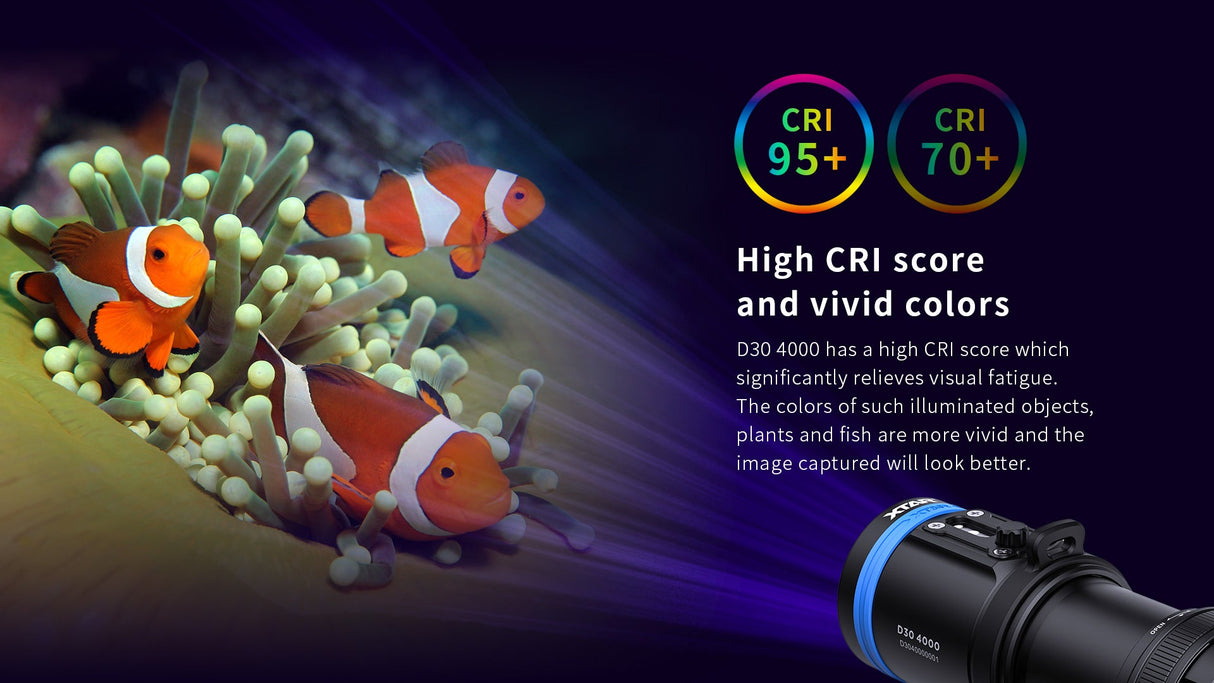 Xtar D30 4000 LED Diving Torch Kit (White/Red/Blue/UV)