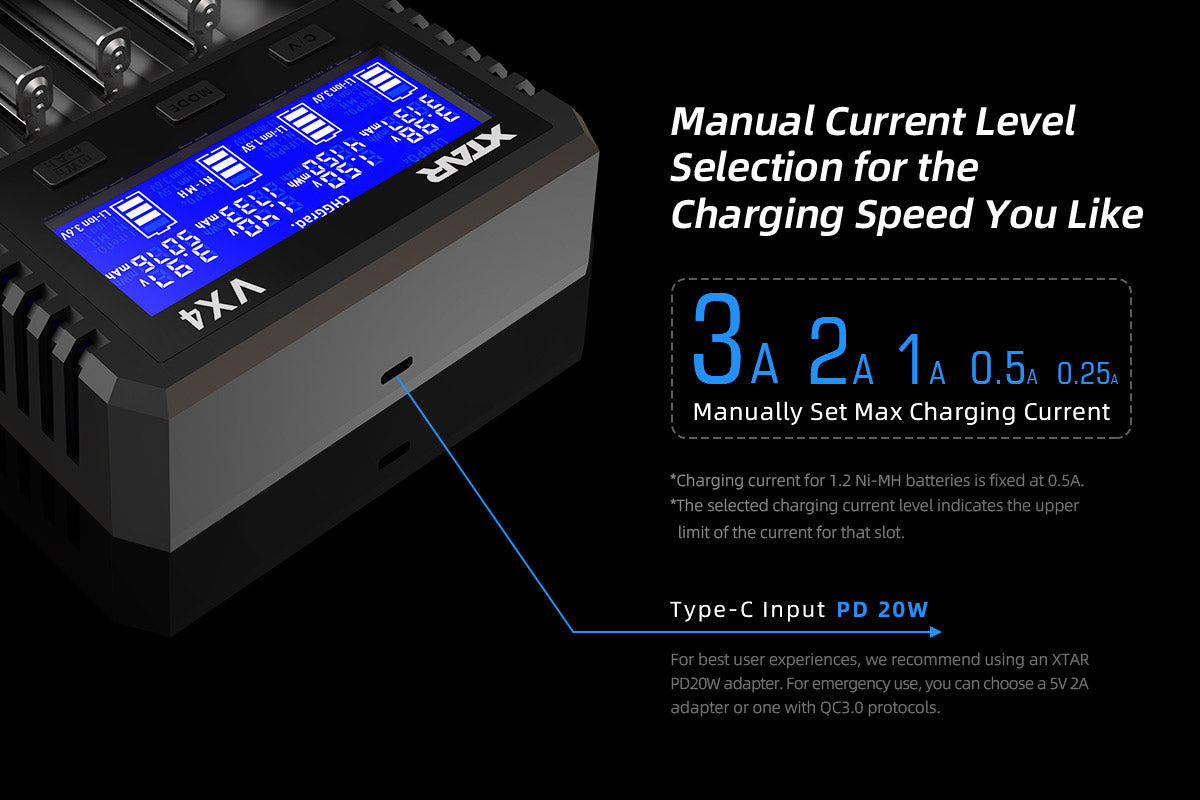 Xtar VX4 Visible Mixer Set Lithium-ion Battery Charger