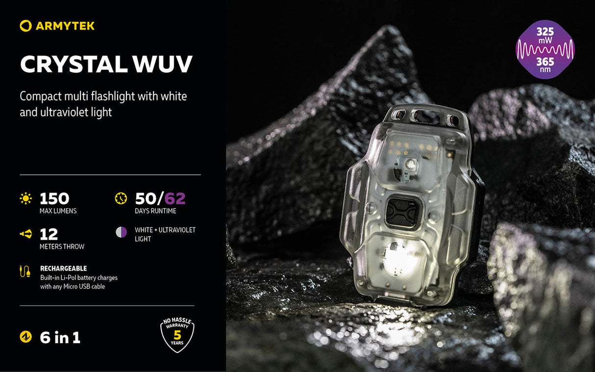 Armytek Crystal WUV Multipurpose Rechargeable LED Light