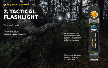 Armytek Partner C2 EDC Rechargeable LED Torch