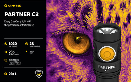 Armytek Partner C2 EDC Rechargeable LED Torch