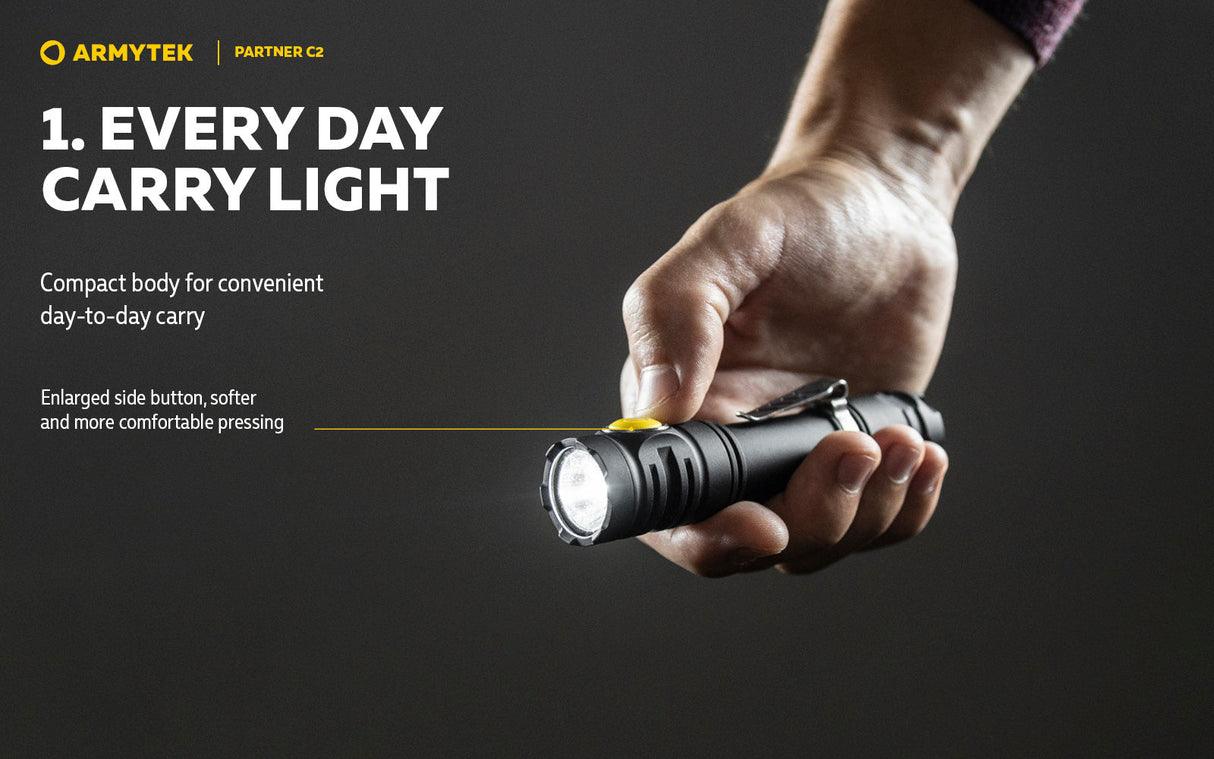 Armytek Partner C2 EDC Rechargeable LED Torch