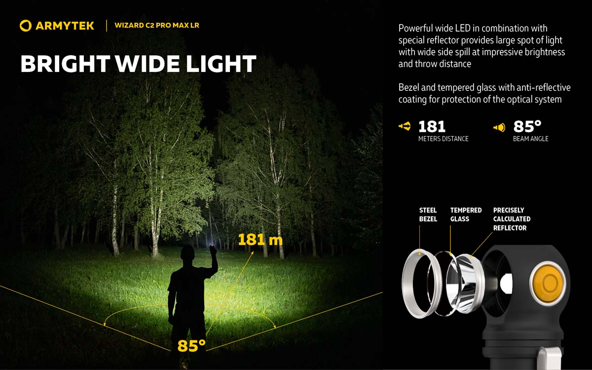 Armytek Wizard C2 Pro Max LR Multipurpose Rechargeable LED Torch