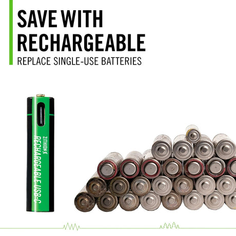 Coast AAA 1.5 V, 750 mAh USB-C Rechargeable Lithium-ion Protected Battery (4 Pack)