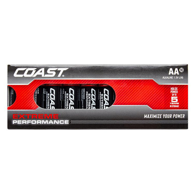 Coast Extreme Performance AA Alkaline Batteries - Pack of 10