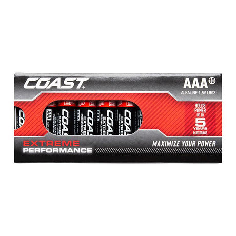 Coast Extreme Performance AAA Alkaline Batteries - Pack of 10