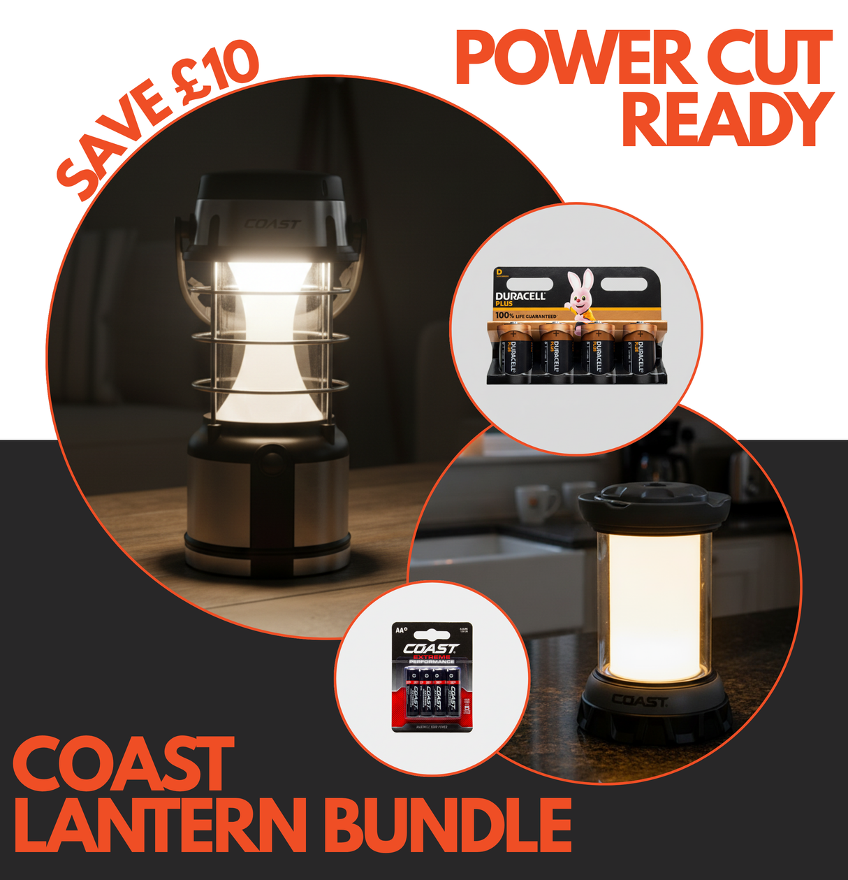 Coast LED Lantern & Alkaline Battery Bundle