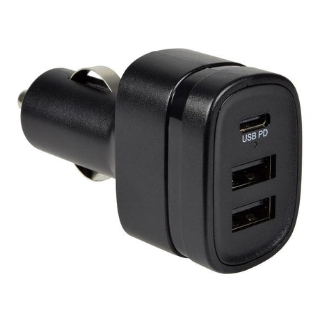 Dual USB-A port and Single USB-C port Car Charger Adaptor