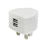 Dual USB Mains Adaptor (2 x 1,200 mA USB-A Outputs)