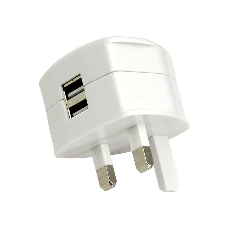 Dual USB Mains Adaptor (2 x 1,200 mA USB-A Outputs)