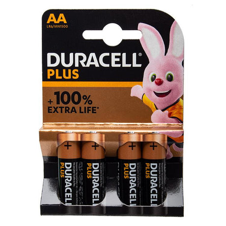 Duracell Plus AA Alkaline Batteries (Pack of 4)