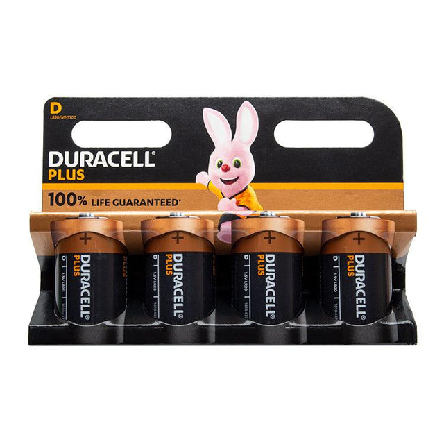 Duracell Plus D Cell Alkaline Batteries (4 Pack)