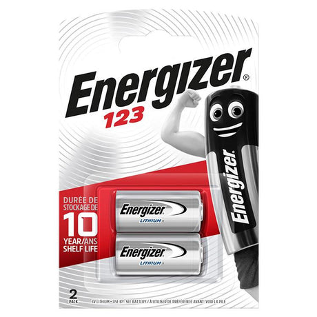 Energizer CR123A 3 V Lithium Battery (Pack of 2)