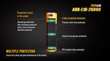 Fenix 18650 USB Rechargeable 2600 mAh Li-ion Protected Battery