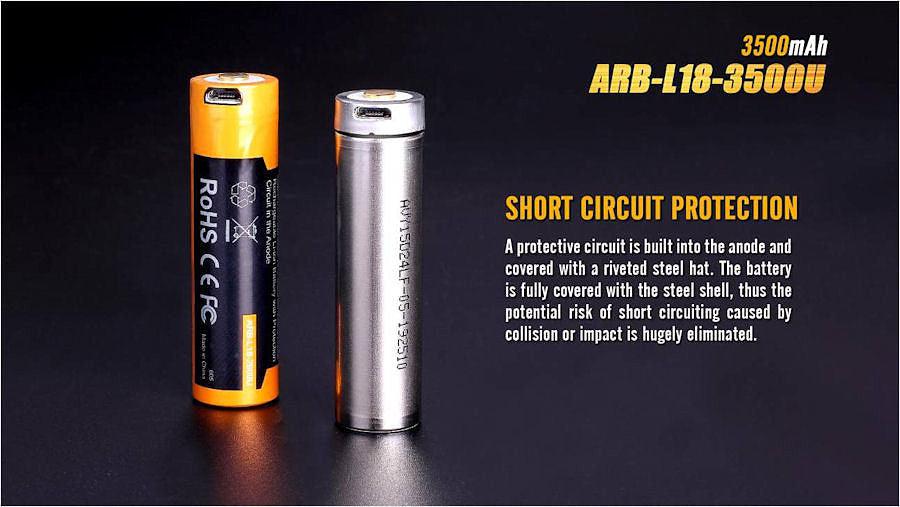 Fenix 18650 USB Rechargeable 3500 mAh Li-ion Protected Battery