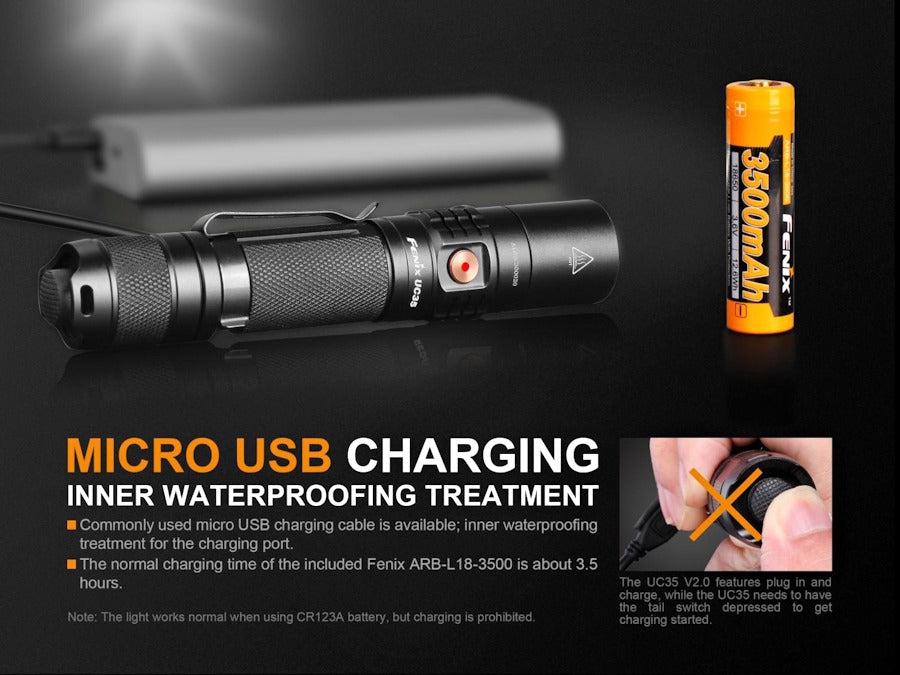 Fenix UC35 V2.0 Rechargeable LED Torch