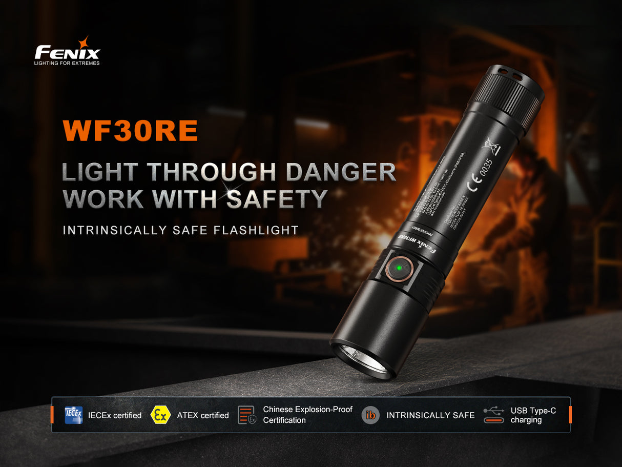 Fenix WF30RE 2025 ATEX Intrinsically Safe LED Torch