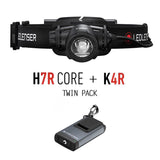Ledlenser H7R CORE Rechargeable LED Head Torch + K4R LED Key Ring Torch Bundle