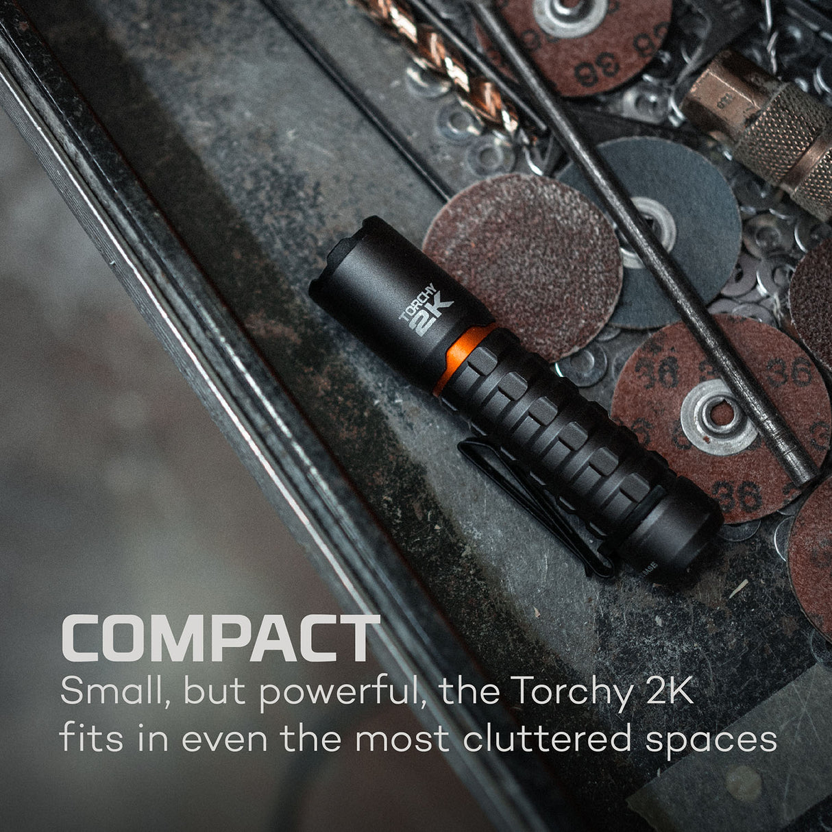 NEBO Torchy 2K Black Line Rechargeable LED Torch (USB-C)